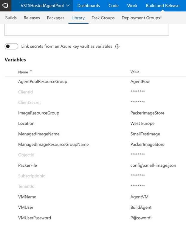 Variable group in VSTS